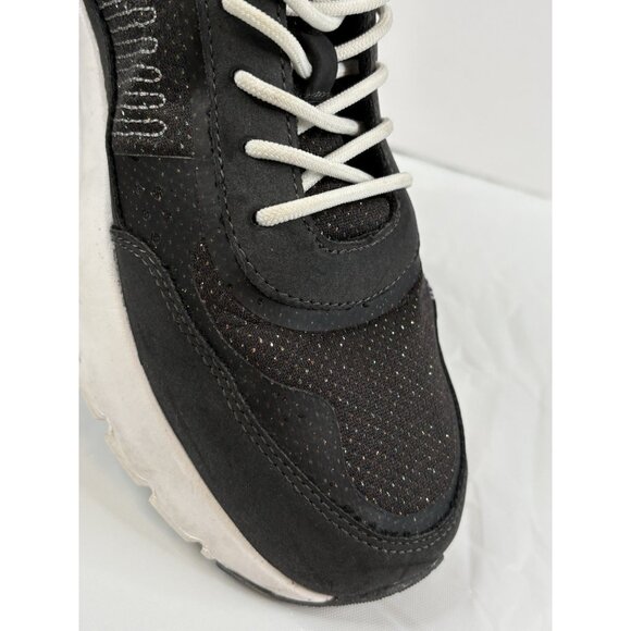 Hey Dude Sirocco Alta Glitter Shine Womens 10 Black White Comfort Shoes Slip On - Picture 2 of 16